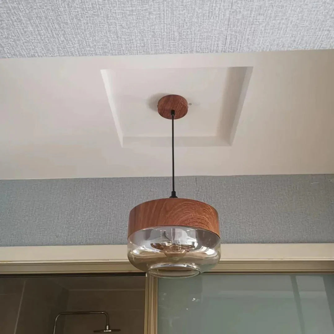 Elegant Glass Hanging Light with Custom Height Adjustment