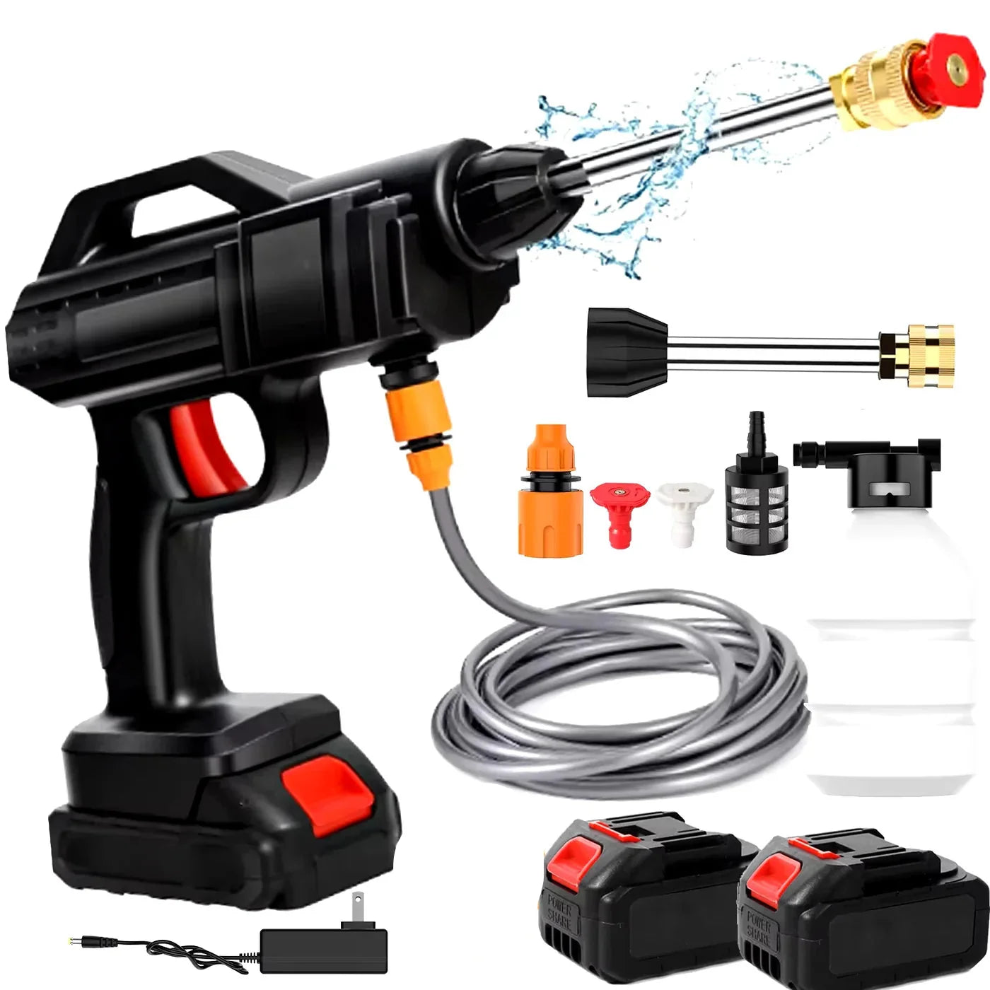 Portable Battery-Powered Pressure Washer with Customizable Spray