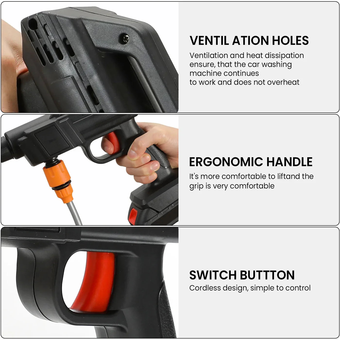 Portable Battery-Powered Pressure Washer with Customizable Spray