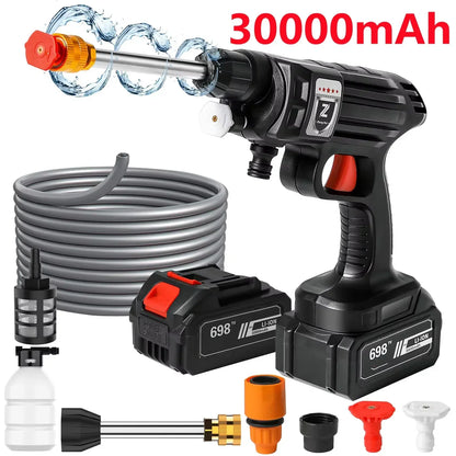 Portable Battery-Powered Pressure Washer with Customizable Spray