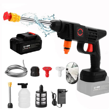 Portable Battery-Powered Pressure Washer with Customizable Spray