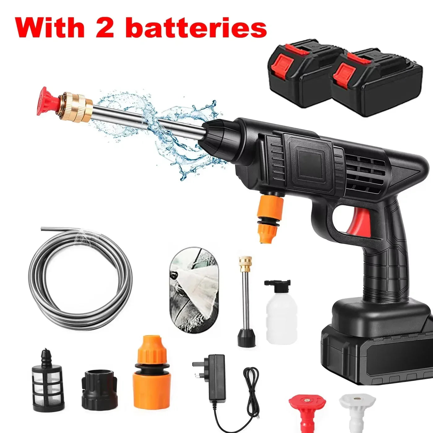 Portable Battery-Powered Pressure Washer with Customizable Spray