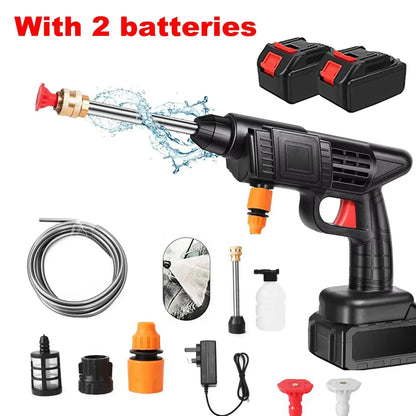 Portable Battery-Powered Pressure Washer with Customizable Spray