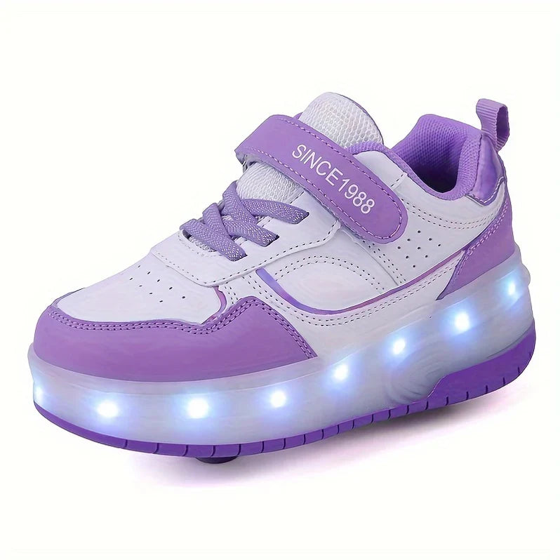Light-Up Kids' Sneakers with Removable Roller Wheels