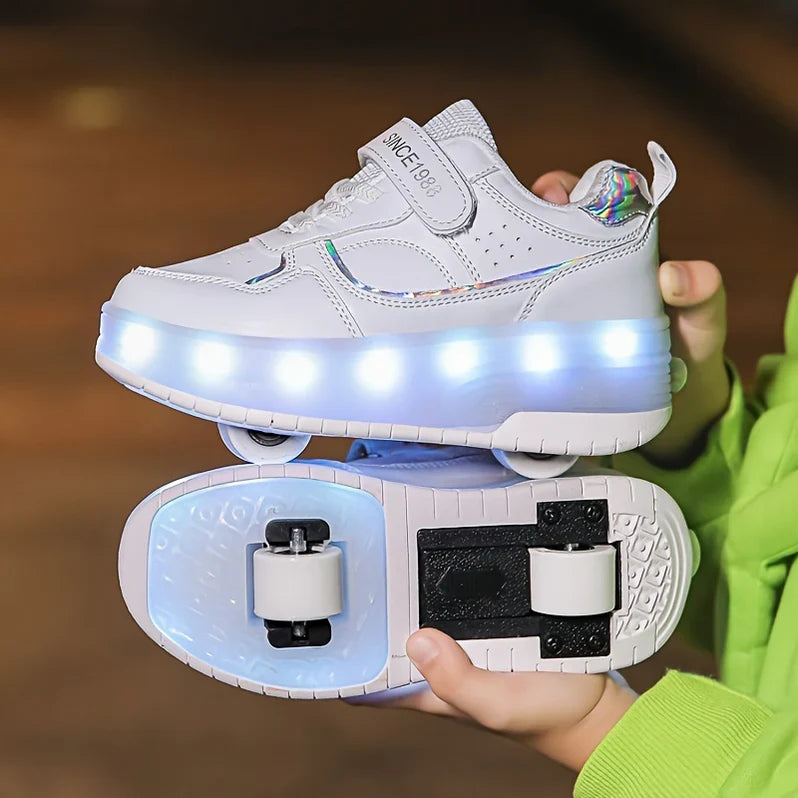 Light-Up Kids' Sneakers with Removable Roller Wheels
