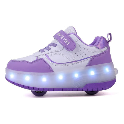 Light-Up Kids' Sneakers with Removable Roller Wheels
