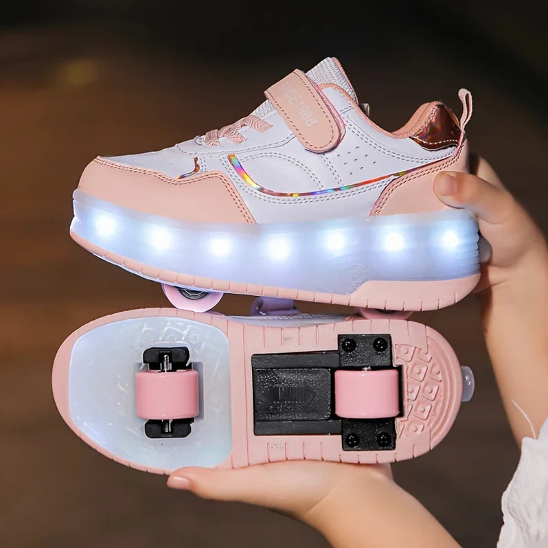 Light-Up Kids' Sneakers with Removable Roller Wheels