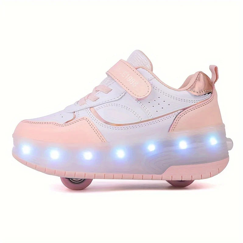 Light-Up Kids' Sneakers with Removable Roller Wheels