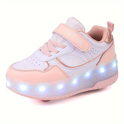 Light-Up Kids' Sneakers with Removable Roller Wheels