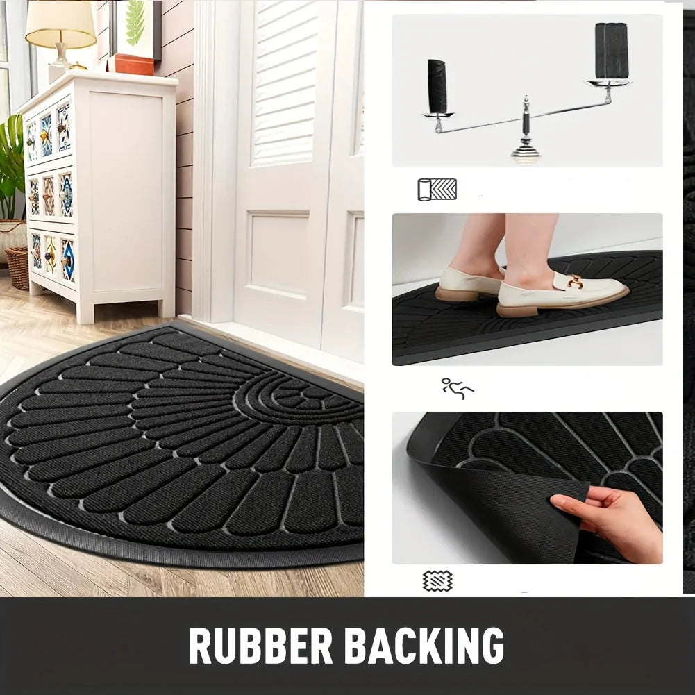 Weather-Resistant Half-Round Entrance Mat for Home and Patio