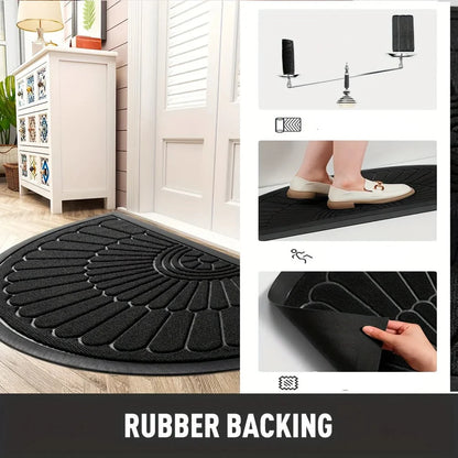 Weather-Resistant Half-Round Entrance Mat for Home and Patio