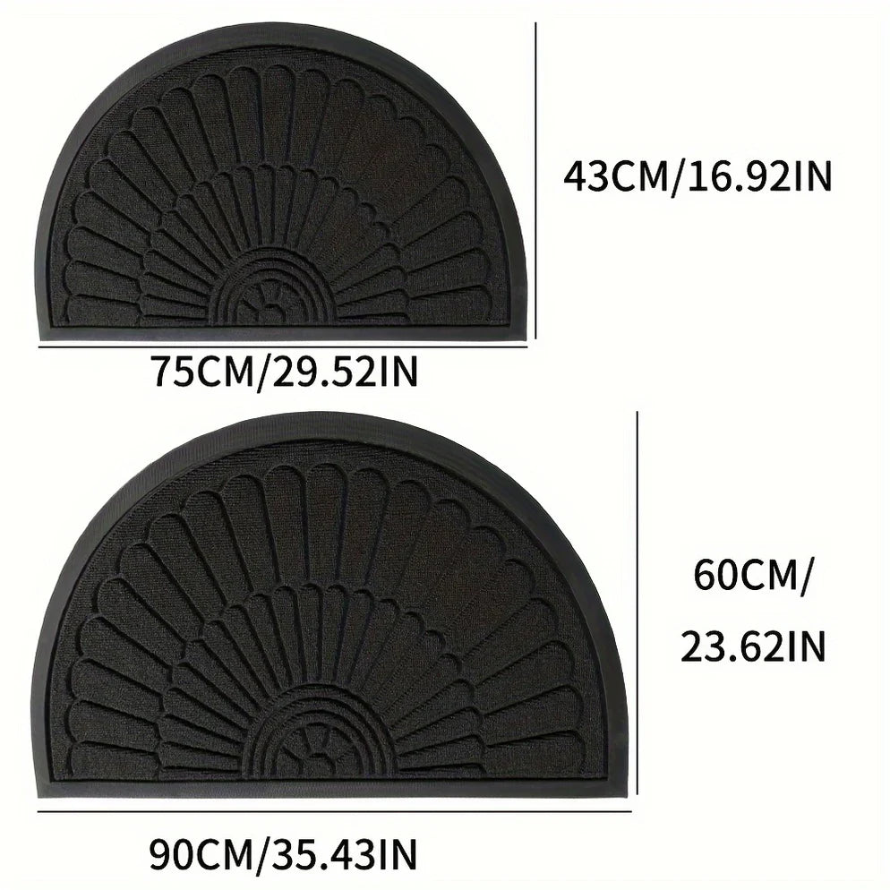 Weather-Resistant Half-Round Entrance Mat for Home and Patio