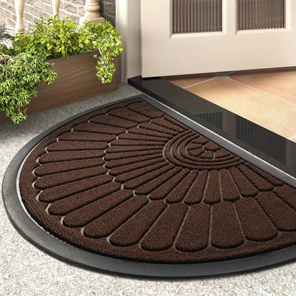Weather-Resistant Half-Round Entrance Mat for Home and Patio