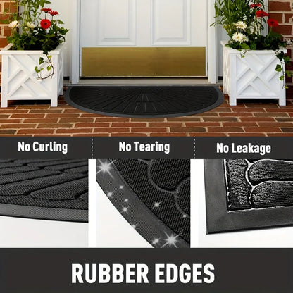 Weather-Resistant Half-Round Entrance Mat for Home and Patio