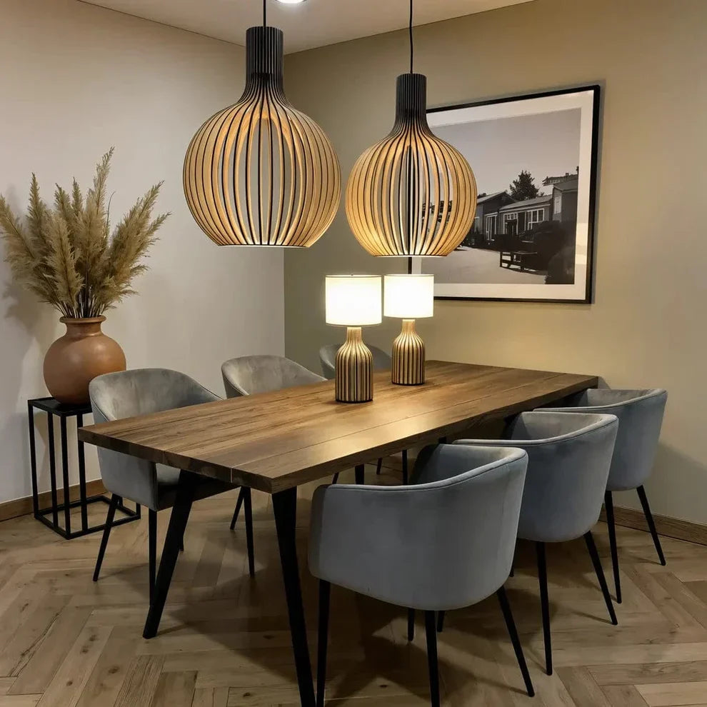 Rustic Charm LED Pendant Light with Adjustable Height