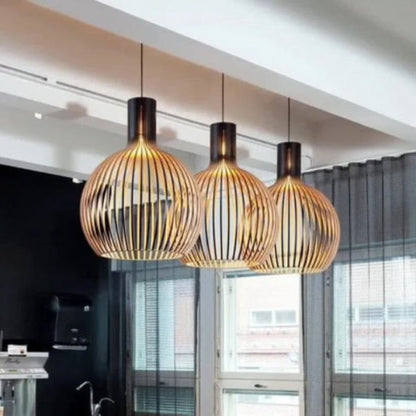 Rustic Charm LED Pendant Light with Adjustable Height