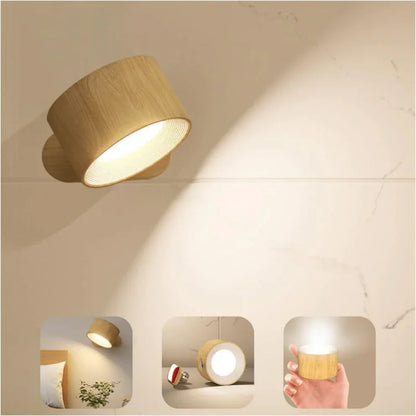 Cordless 360° Wall Light, Adjustable LED Rechargeable Fixture