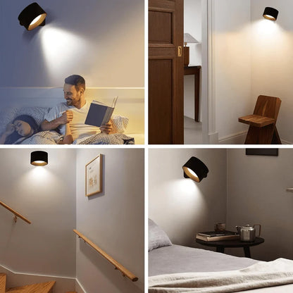 Cordless 360° Wall Light, Adjustable LED Rechargeable Fixture
