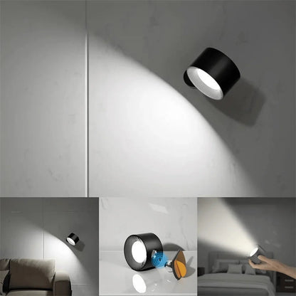 Cordless 360° Wall Light, Adjustable LED Rechargeable Fixture