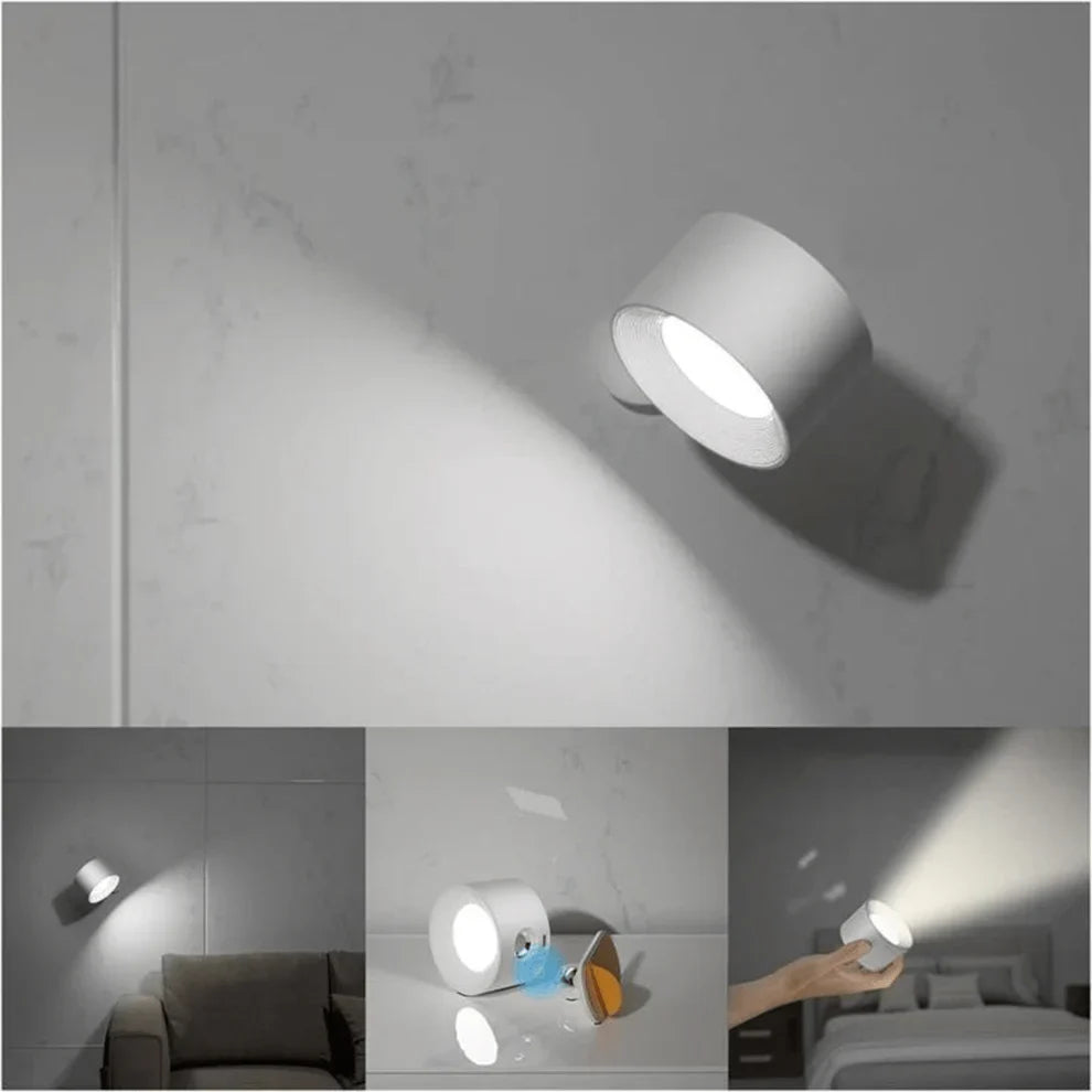 Cordless 360° Wall Light, Adjustable LED Rechargeable Fixture