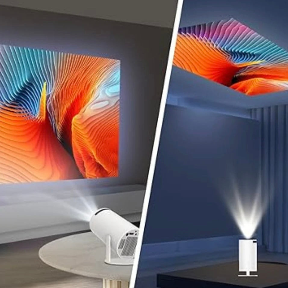Portable HD Projector with Android TV for Home Entertainment