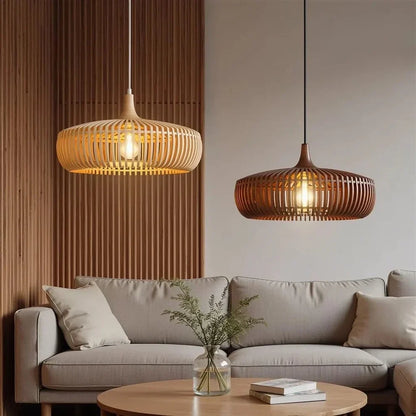 Elegant Round Wooden Ceiling Light for Cozy Spaces