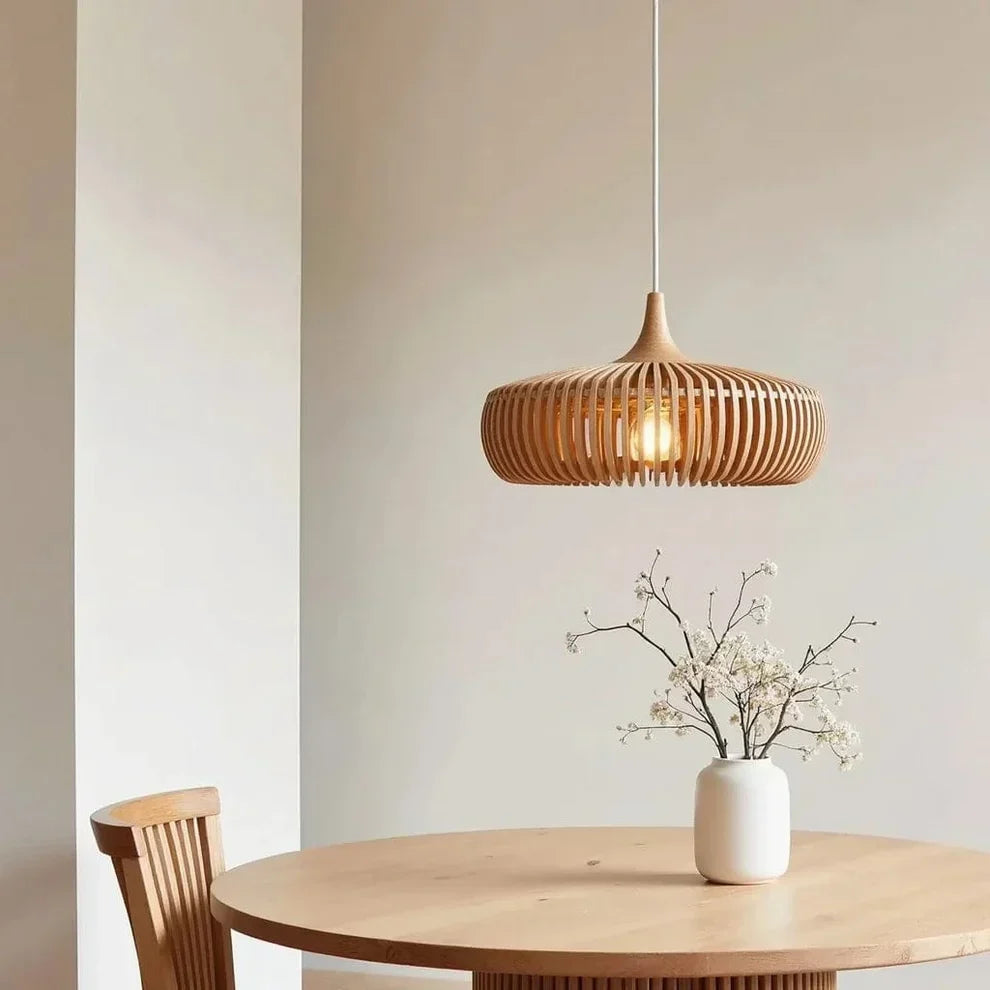 Elegant Round Wooden Ceiling Light for Cozy Spaces