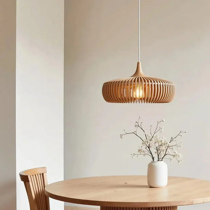 Elegant Round Wooden Ceiling Light for Cozy Spaces