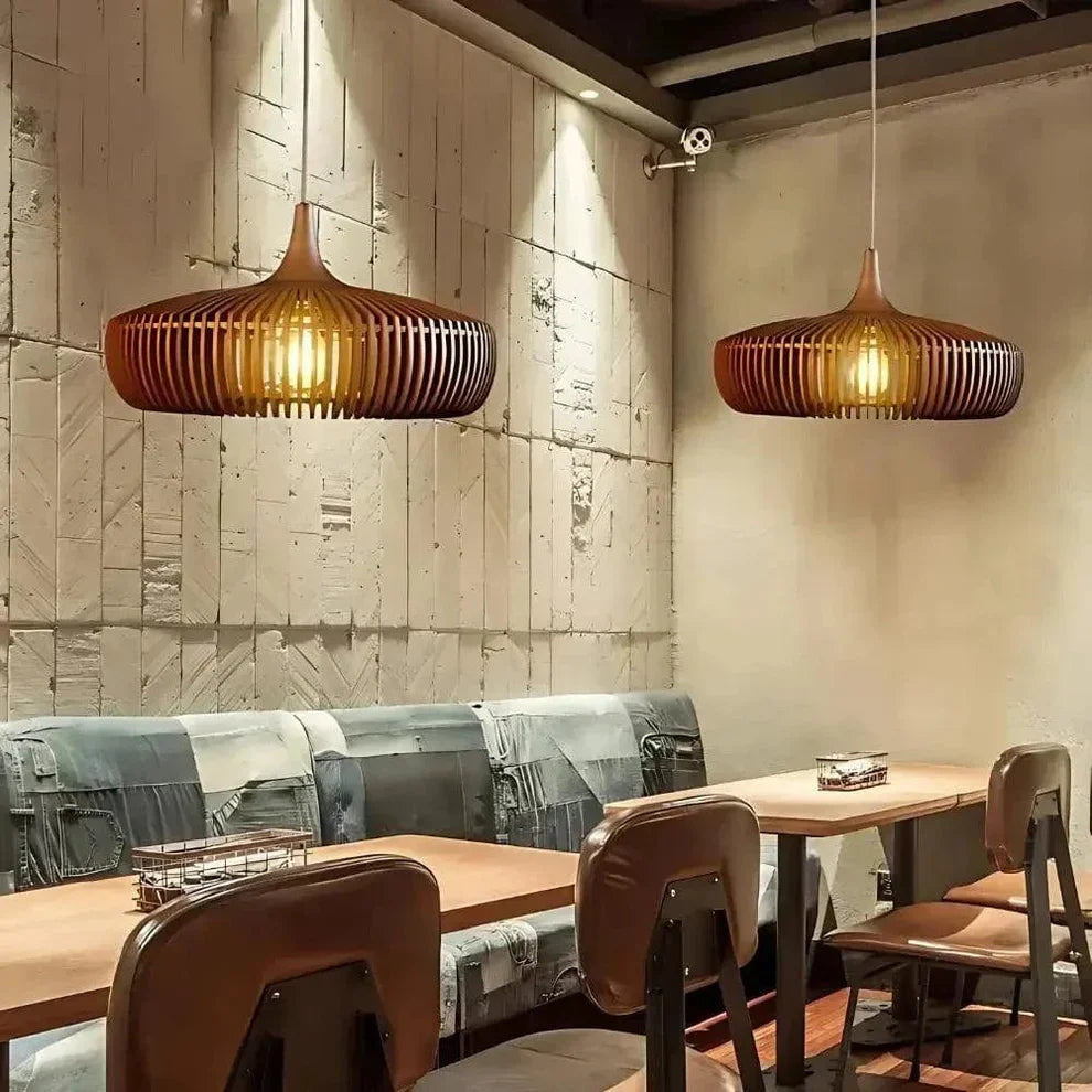 Elegant Round Wooden Ceiling Light for Cozy Spaces