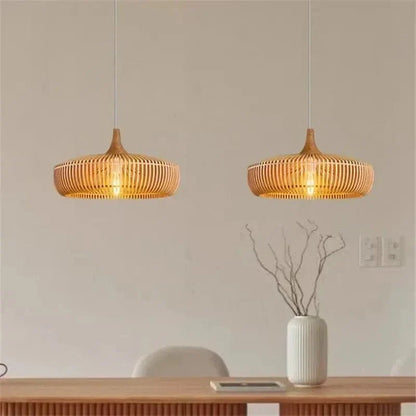 Elegant Round Wooden Ceiling Light for Cozy Spaces