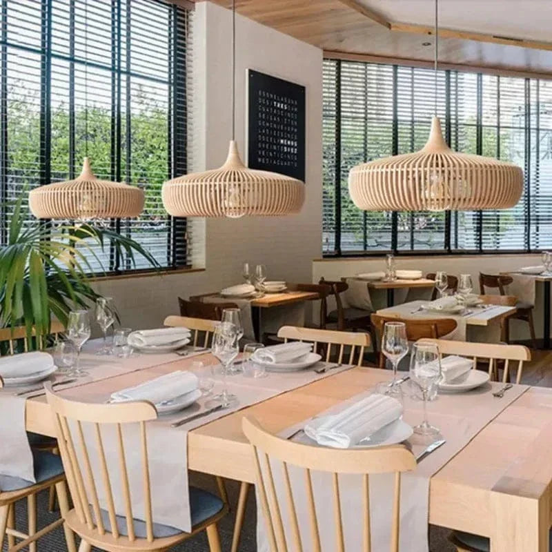 Elegant Round Wooden Ceiling Light for Cozy Spaces