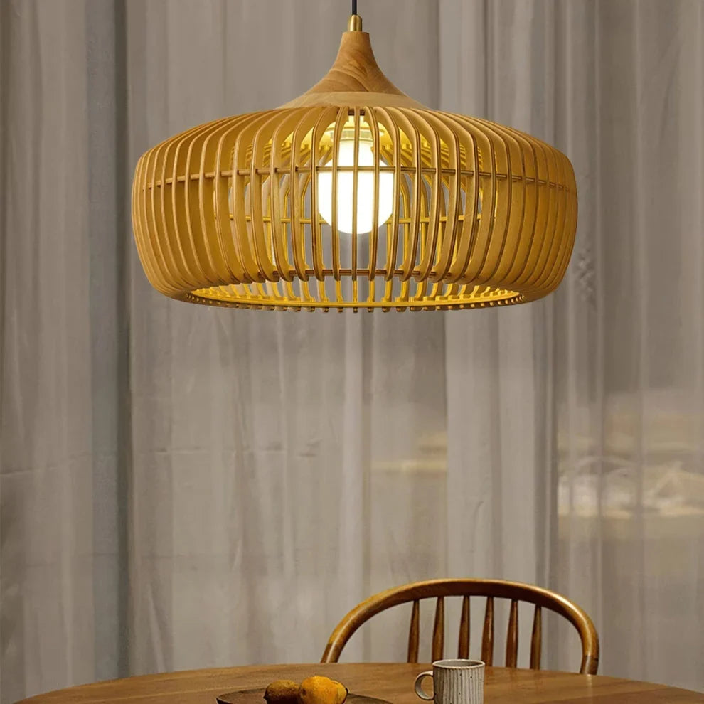 Elegant Round Wooden Ceiling Light for Cozy Spaces