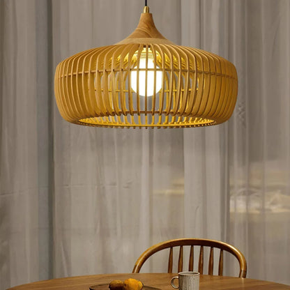 Elegant Round Wooden Ceiling Light for Cozy Spaces
