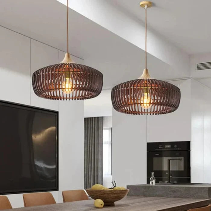 Elegant Round Wooden Ceiling Light for Cozy Spaces