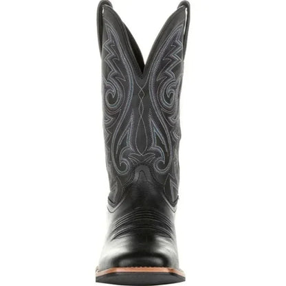 Men's Retro-Inspired Leather Cowboy Boots with Embroidery