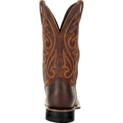 Men's Retro-Inspired Leather Cowboy Boots with Embroidery