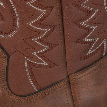 Men's Retro-Inspired Leather Cowboy Boots with Embroidery