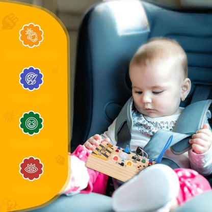 Engaging Wooden Activity Board with LED Lights for Kids