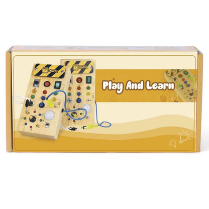 Engaging Wooden Activity Board with LED Lights for Kids