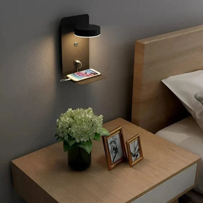 Smart LED Nightstand Lamp with USB Charging and Phone Dock