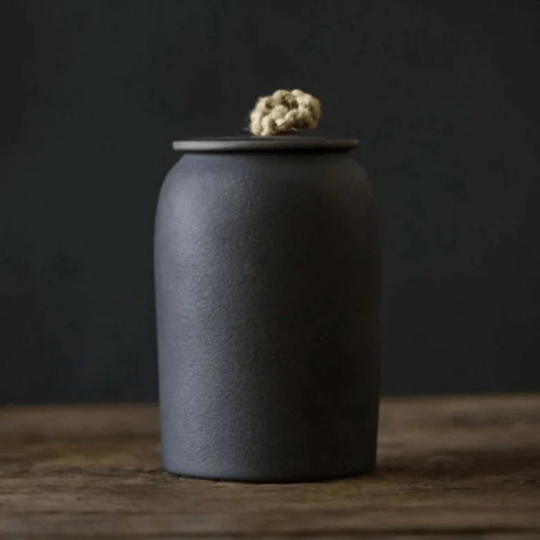 Elegant Ceramic Coffee Canister, 30 oz Portable Storage
