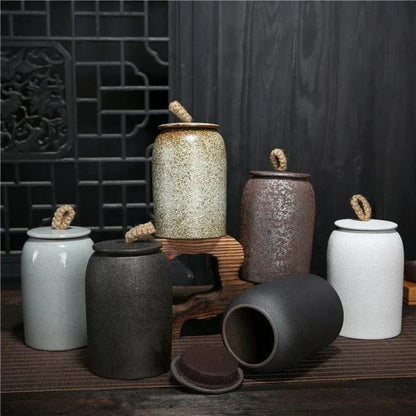 Elegant Ceramic Coffee Canister, 30 oz Portable Storage