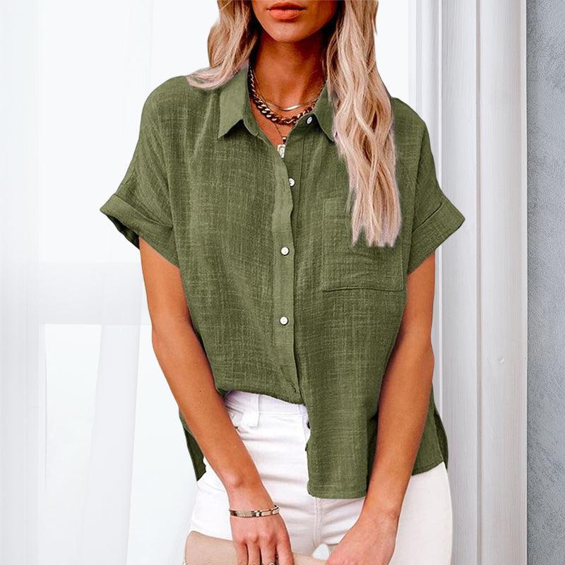 Relaxed Summer Blouse for Women – Short Sleeve Comfort