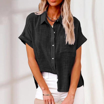Relaxed Summer Blouse for Women – Short Sleeve Comfort
