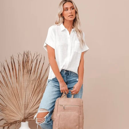 Relaxed Summer Blouse for Women – Short Sleeve Comfort