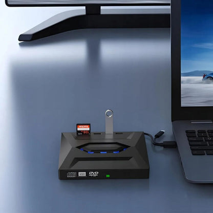 Portable DVD and CD Writer with SD Card Slot and USB Hub