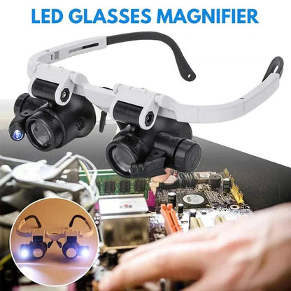 Illuminated Magnifying Headset with 8x, 15x, 23x Lenses