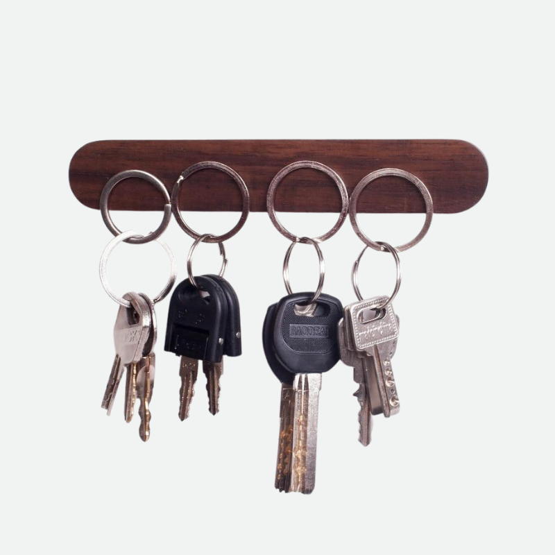 Stylish Wooden Key Organizer with Strong Magnetic Backing