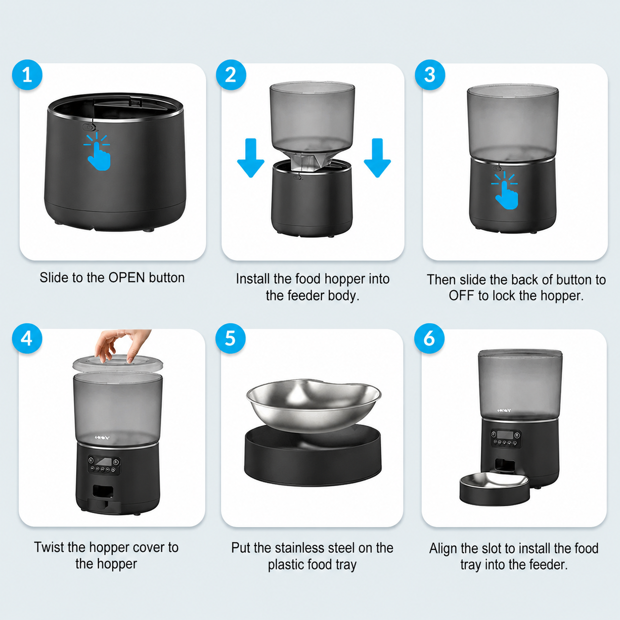 Smart Pet Feeder with Mobile Control and Large Capacity