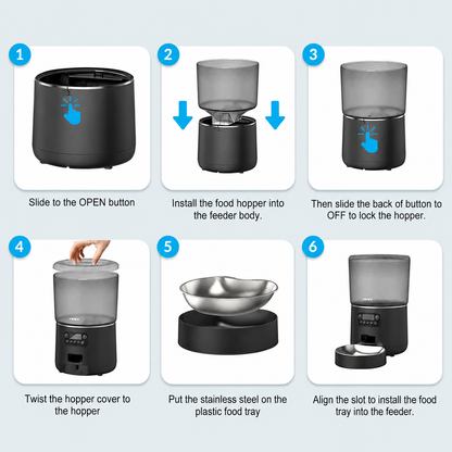 Smart Pet Feeder with Mobile Control and Large Capacity